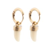 Stainless Steel Huggie Hoop Earring, 304 Stainless Steel, with Resin, Vacuum Ion Plating, fashion jewelry & for woman, golden 