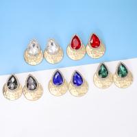 Zinc Alloy Rhinestone Stud Earring, plated, fashion jewelry & for woman & with rhinestone 