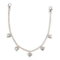 Decorative Chain Belt, Zinc Alloy, Heart, platinum color plated, for woman cm [