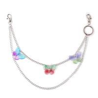 Decorative Chain Belt, Zinc Alloy, with Resin, Butterfly, platinum color plated, Double Layer & for woman cm, 45 cm [