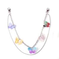 Decorative Chain Belt, Zinc Alloy, with Resin, Butterfly, platinum color plated, Double Layer & for woman cm, 55 cm [