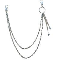 Decorative Chain Belt, Zinc Alloy, silver color plated, Double Layer & Unisex, silver color cm, 56 cm [