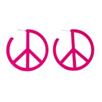 Zinc Alloy Stud Earring, Peace Logo, plated, fashion jewelry & for woman & hollow 
