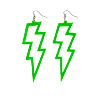Boucle d'oreille de goutte acrylique, Symbole de la foudre, bijoux de mode & pour femme, vert Vendu par paire