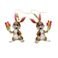 Acrylic Drop Earring, Rabbit, fashion jewelry & for woman, mixed colors [