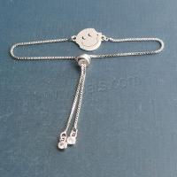 Stainless Steel Chain Bracelets, 304 Stainless Steel, Smiling Face, plated, DIY Approx 7 Inch [