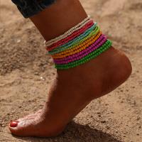 Fashion Jewelry Anklet, Glass Beads 