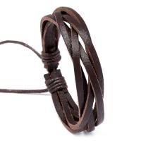 PU Leather Cord Bracelets, Faux Leather, with Wax Cord, vintage & fashion jewelry & for man 1.2CM Approx 17-18 cm [