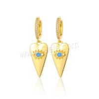 Evil Eye Earrings, Brass, high quality plated, micro pave cubic zirconia & for woman & enamel, gold [
