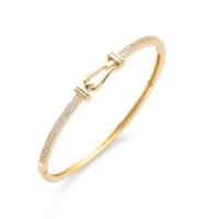 Cubic Zirconia Micro Pave Brass Bracelet, real gold plated & micro pave cubic zirconia & for woman, gold, Inner Approx 60mm 