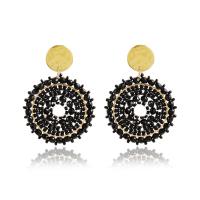 Glass Seed Beads Earring, Seedbead, with Crystal & Zinc Alloy, fashion jewelry & for woman 