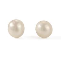 Freshwater Pearl Stud Earring, fashion jewelry & for woman, white 