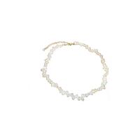 Пластиковый жемчужное ожерелье, Пластиковая жемчужина, с цинковый сплав, Связанный вручную, ювелирные изделия моды & Женский, белый, длина:44.7 см, продается Strand
