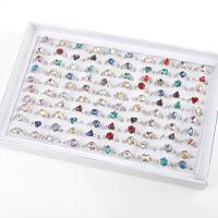 Zinc Alloy Ring Set, with Glass Rhinestone & paper box & Sponge, plated, fashion jewelry & Unisex & mixed inner ~20mm [