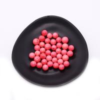 Single Gemstone Beads, Synthetic Coral, Round, DIY & half-drilled, pink, 5mm 