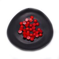 Single Gemstone Beads, Synthetic Coral, Dome, DIY red 