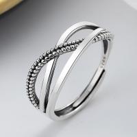 Sterling Silver Finger Ring, 925 Sterling Silver, Antique finish, fashion jewelry & for woman & hollow 