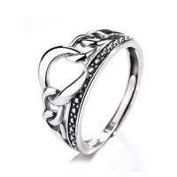Sterling Silver Finger Ring, 925 Sterling Silver, Antique finish, fashion jewelry & for woman & hollow 