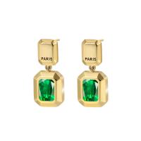 Crystal Drop Earring, Brass, with Crystal, plated, fashion jewelry & for woman [