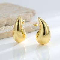 Brass Stud Earring, plated, fashion jewelry & for woman 