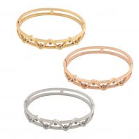 Stainless Steel Bangle, 304 Stainless Steel, Vacuum Ion Plating, fashion jewelry & for woman & with rhinestone 63*11*3mm 