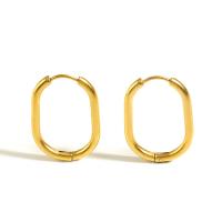 Edelstahl Baumeln Ohrring, 304 Edelstahl, Vakuum-Ionen-Beschichtung, Modeschmuck & für Frau, goldfarben, 25x19mm, verkauft von Paar