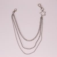 Decorative Chain Belt, Zinc Alloy, silver color plated, three layers & punk style & Unisex cm, 45 cm, 55 cm [