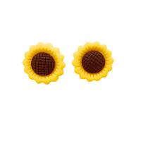 Acrylic Stud Earring, Sunflower, fashion jewelry & for woman, yellow [