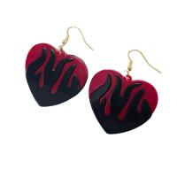 Acrylic Drop Earring, Heart, fashion jewelry & for woman, red [