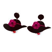 Acrylic Drop Earring, Hat, fashion jewelry & for woman, black [