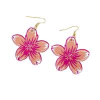 Acrylic Drop Earring, Flower, fashion jewelry & for woman, pink [