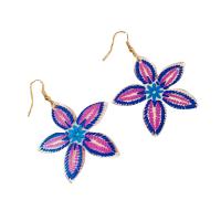 Boucle d'oreille de goutte acrylique, fleur, bijoux de mode & pour femme, violet Vendu par paire[