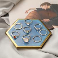 Zinc Set anillo de aleación, aleación de zinc, 6 piezas & Joyería & diferentes estilos para la opción & para mujer, Vendido por Set[
