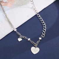 Zinc Alloy Necklace, Heart, plated, fashion jewelry & for woman [