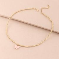 Zinc Alloy Necklace, with 5CM extender chain, Butterfly, plated, fashion jewelry & for woman Approx 40.3 cm [