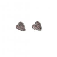 Enamel Zinc Alloy Stud Earring, Heart, plated, for woman, pink 
