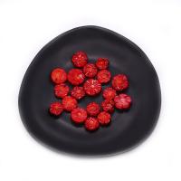 Single Gemstone Beads, Synthetic Coral, Flower, Carved, DIY, red, 13mm [