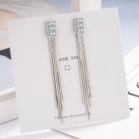 Fashion Fringe Earrings, Brass, fashion jewelry & micro pave cubic zirconia & for woman 