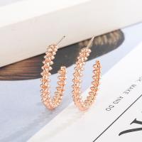 Brass Stud Earring, rose gold color plated, fashion jewelry & for woman [