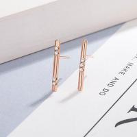 Asymmetric Earrings, Brass, rose gold color plated, fashion jewelry & micro pave cubic zirconia & for woman 