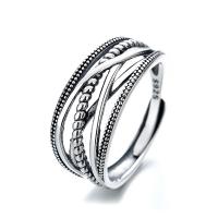 Sterling Silver Finger Ring, 925 Sterling Silver, Antique finish, fashion jewelry & for woman & hollow, 10mm 