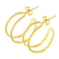 Edelstahl Stud Ohrring, 304 Edelstahl, 18K vergoldet, Modeschmuck & für Frau, goldfarben, 8x24mm, verkauft von Paar