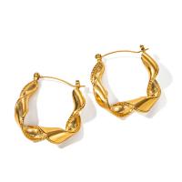 Edelstahl Baumeln Ohrring, 304 Edelstahl, 18K vergoldet, Modeschmuck & für Frau, goldfarben, 32.4x7.3mm, verkauft von Paar[