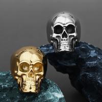 Titanium Steel Finger Ring, Skull, polished, fashion jewelry & for man [