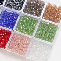 Vernickelt Glasperlen, rund, DIY, keine, about:3-4mm, ca. 260PCs/Tasche, verkauft von Tasche