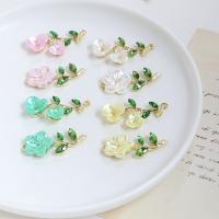 Crystal Zinc Alloy Pendants, with Crystal & Plastic Pearl, plated, DIY [