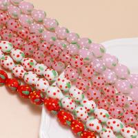 Lackieren Lack Porzellan Perlen, Erdbeere, Einbrennlack, DIY, keine, 19x17mm, verkauft von PC[