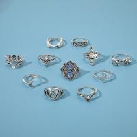 Zinc Set anillo de aleación, aleación de zinc, chapado, 11 piezas & Joyería & para mujer, Vendido por Set