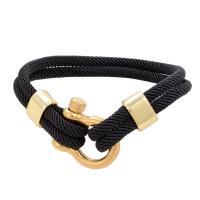 Nylon Cord Bracelets, Milan Cord, with 304 Stainless Steel, plated, Unisex cm [