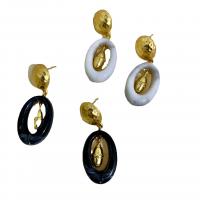 Resin Zinc Alloy Earring, with Resin, plated, for woman [